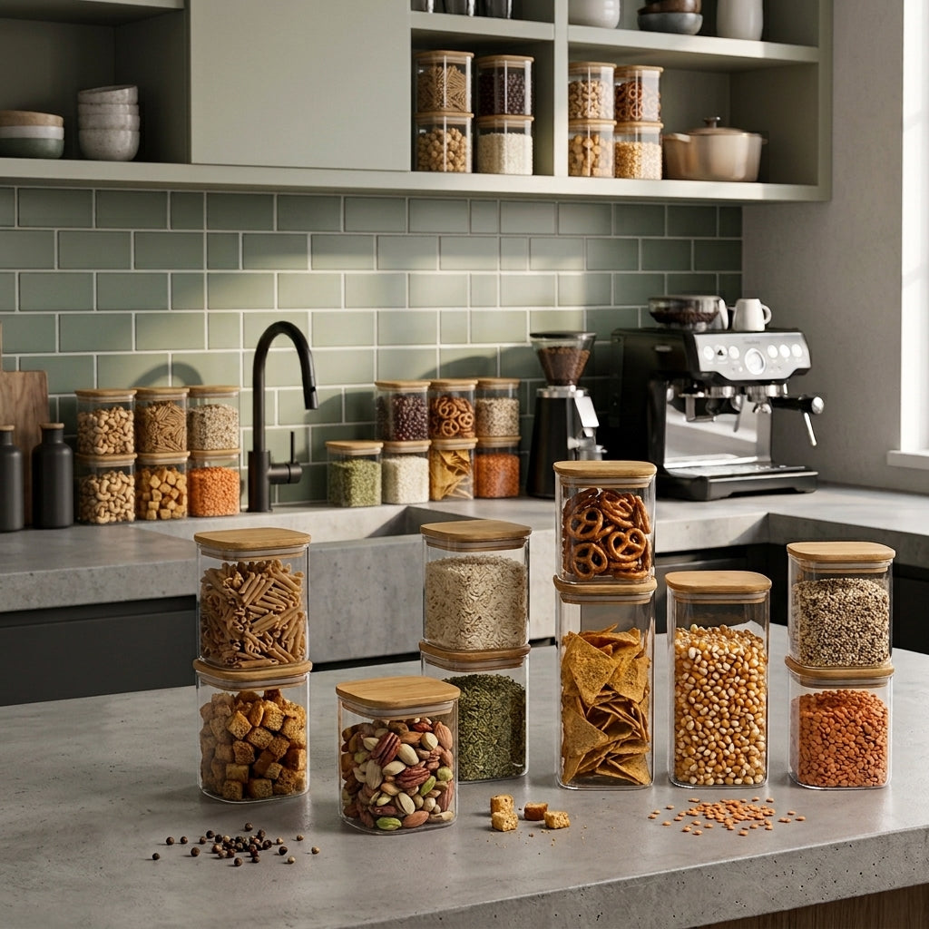 Bundle of 3 Square Glass Jars ( 24, 29, 34oz)