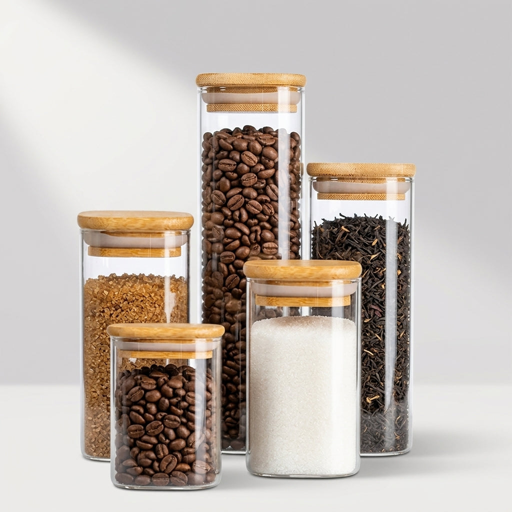 Square Jar (6 oz unit) Bamboo Lid