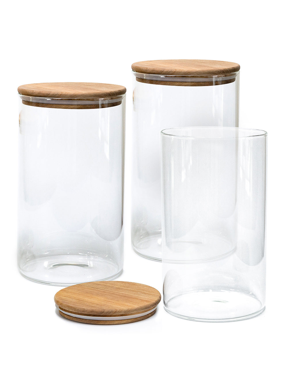 Bundle of 3 Acacia Lid Jars (120 oz)