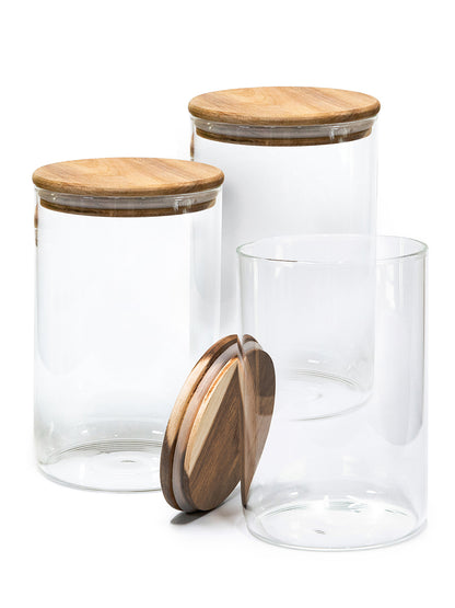 Bundle of 3 Acacia Lid Jars (90 oz)