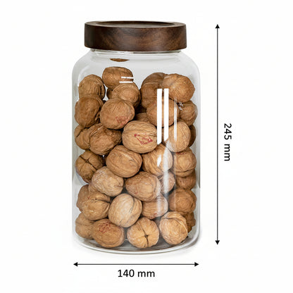 Round Pantry Jar (120 oz unit) Acacia screw lid