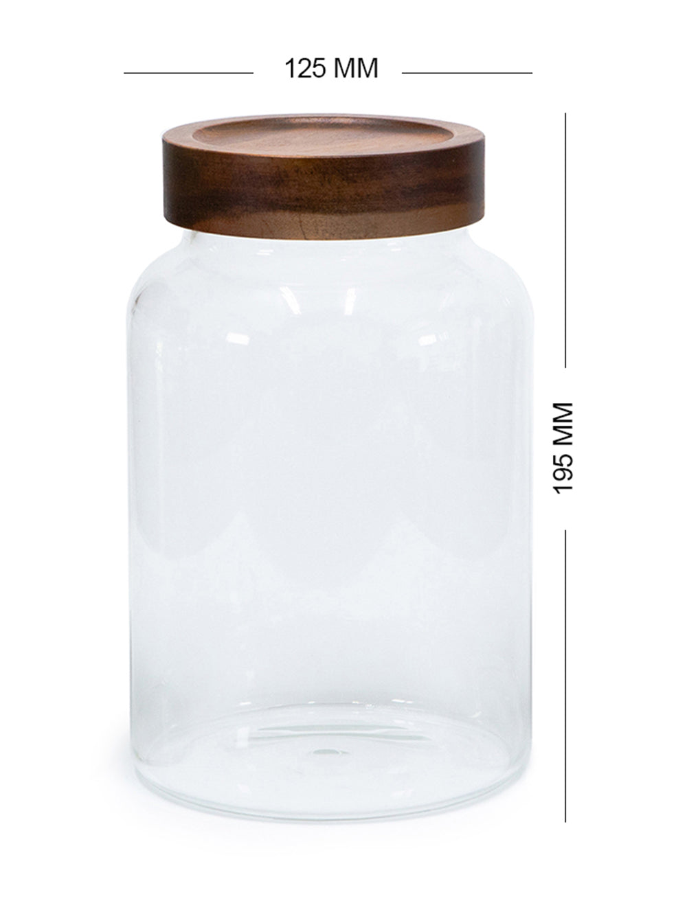 Round Pantry Jar (90 oz unit) Acacia screw lid