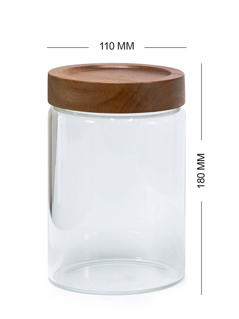 Round Pantry Jar (50 oz unit) Acacia screw lid