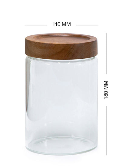 Round Pantry Jar (50 oz unit) Acacia screw lid