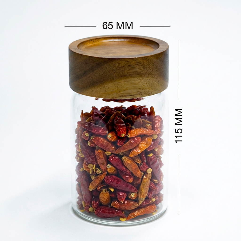 Round Jar (7 oz unit) Acacia Screw Lid
