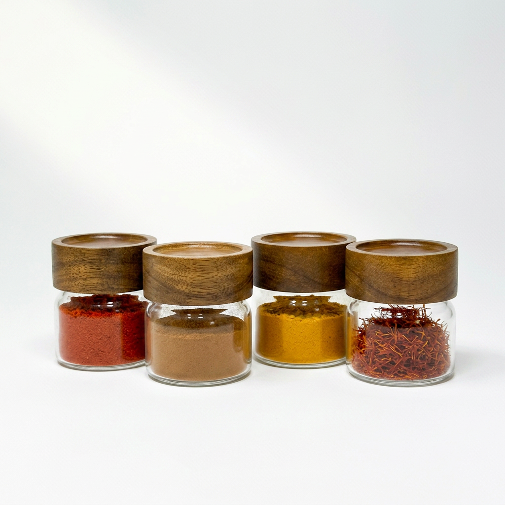Round Jar (3 oz unit) Acacia Screw Lid
