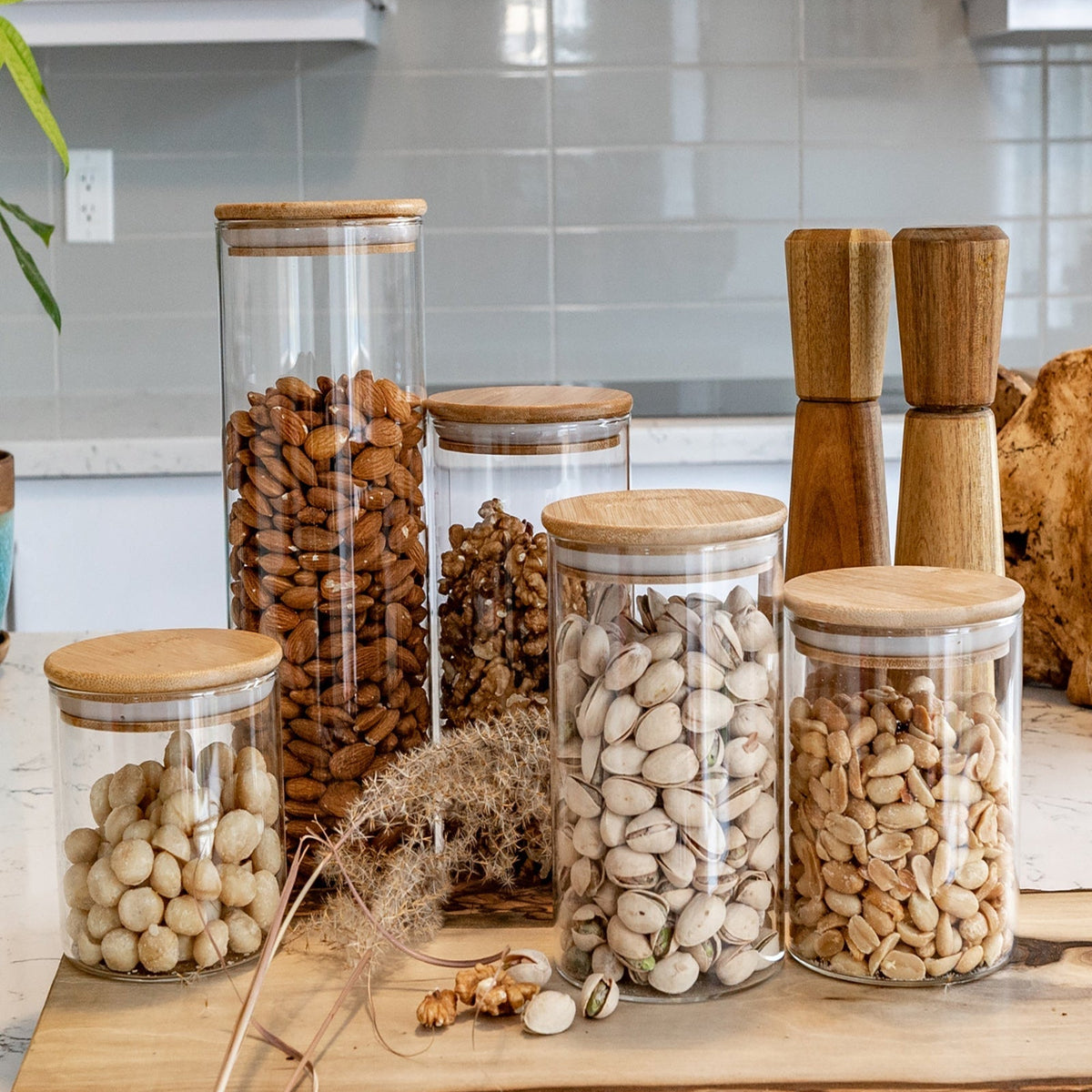 Round Jar (40 oz unit) Bamboo Lid