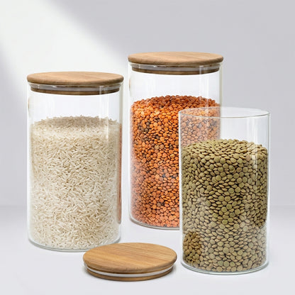 Bundle of 3 Acacia Lid Jars (120 oz)