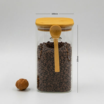 Square Pantry Jar (44 oz unit ) Bamboo lid