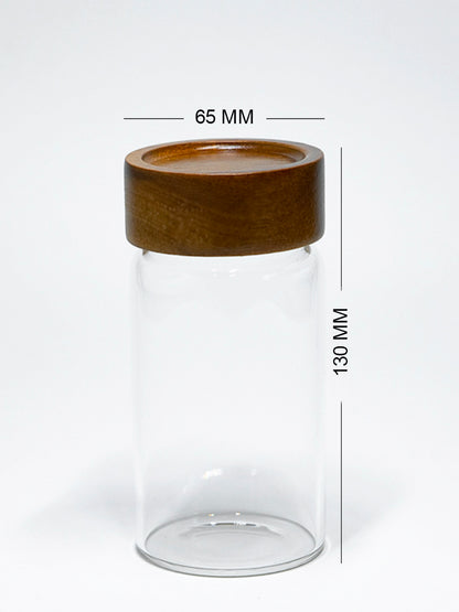 Round Jar (9 oz unit) Acacia Screw Lid