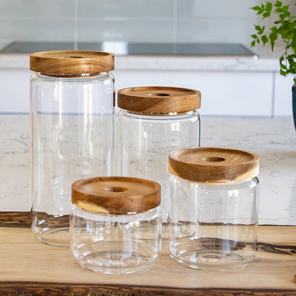 Round Jar (32 oz unit) Vianna Acacia Lid