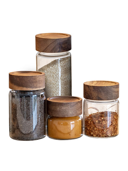 Round Jar (3 oz unit) Acacia Screw Lid