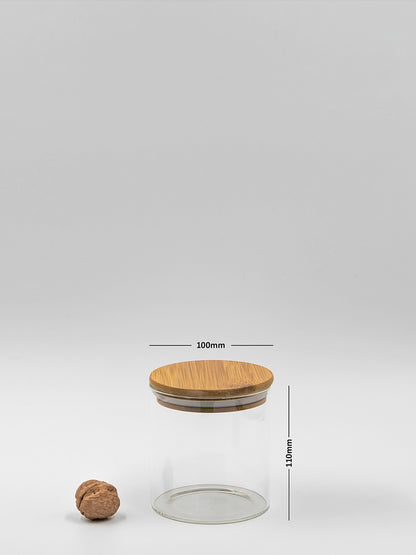 Bundle of 5 Round Jars (27, 40, 50, 80, 100 oz. ) Bamboo Lid