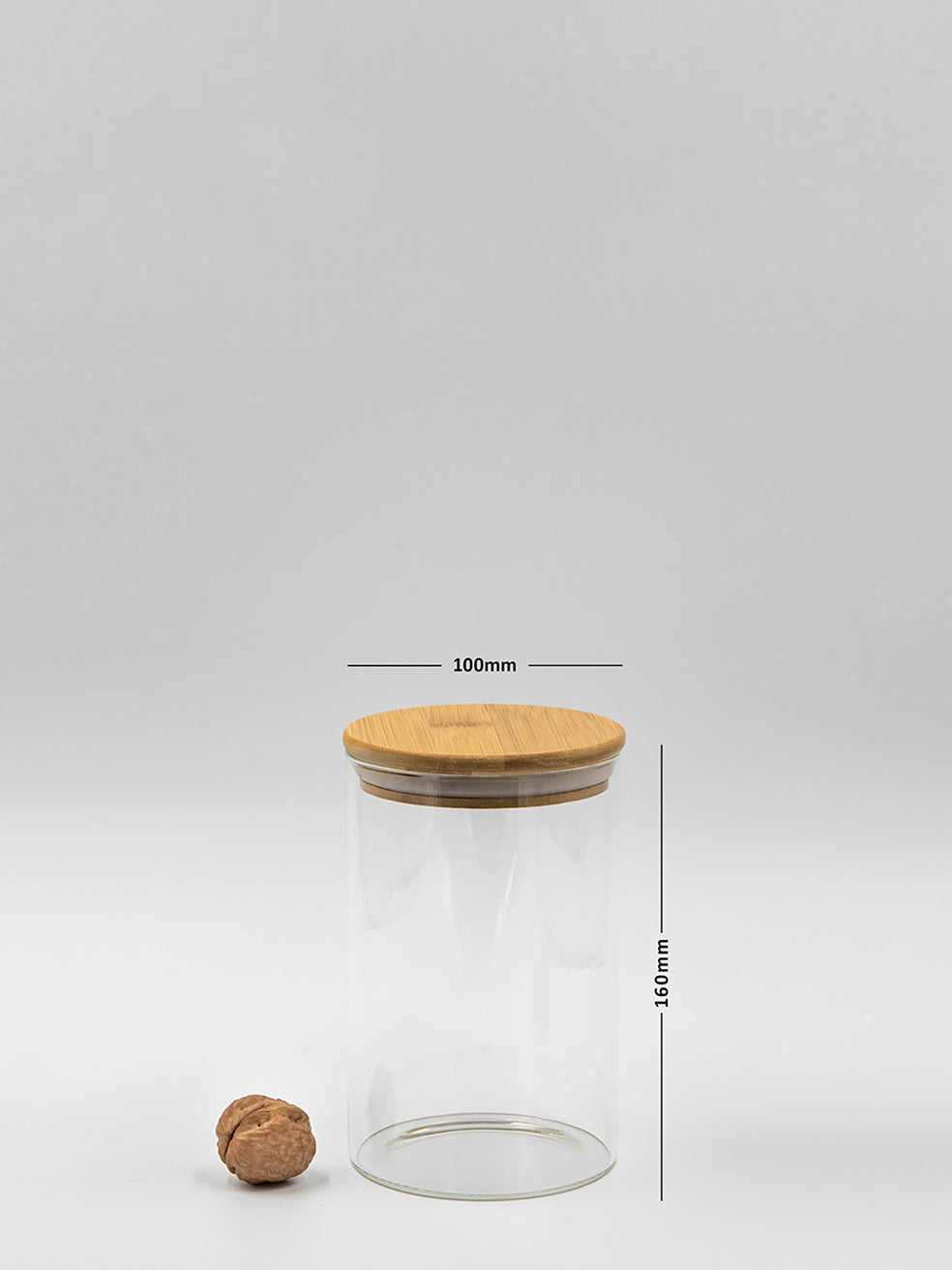 Bundle of 5 Round Jars (27, 40, 50, 80, 100 oz. ) Bamboo Lid