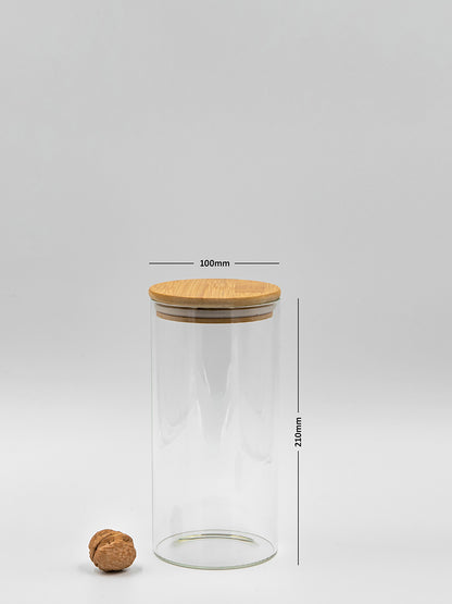 Bundle of 5 Round Jars (27, 40, 50, 80, 100 oz. ) Bamboo Lid