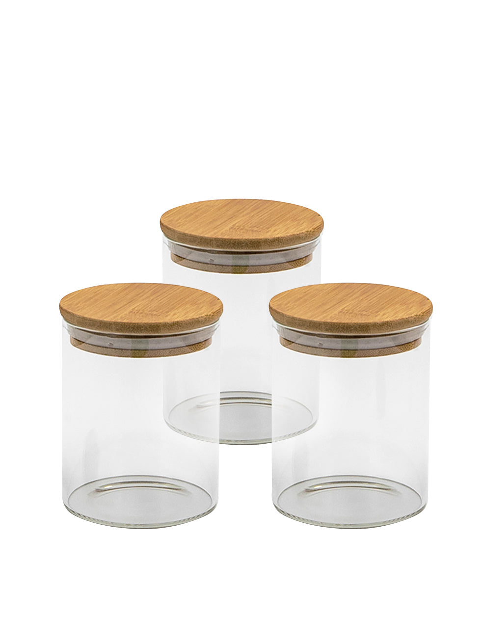 Bundle of 3 Round Bamboo Lid Jars (17, 27, 32 oz)