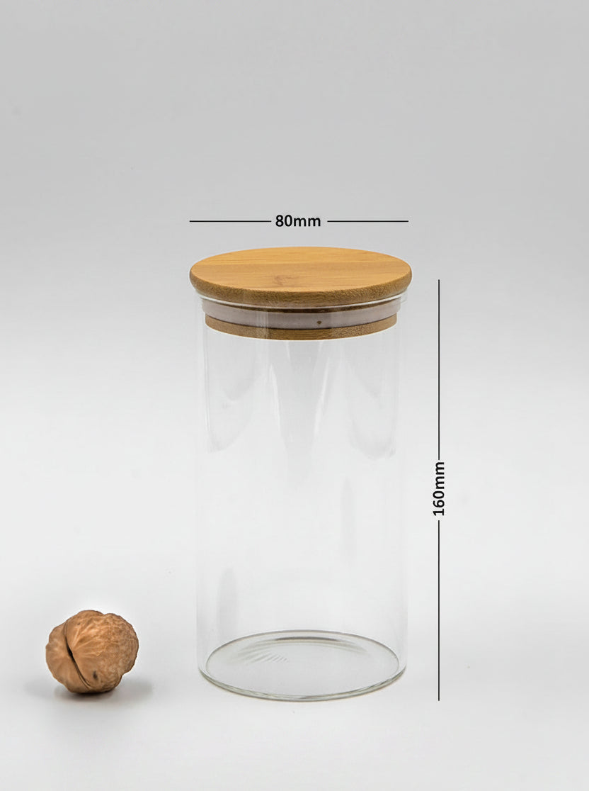 Bundle of 3 Round Bamboo Lid Jars (17, 27, 32 oz)