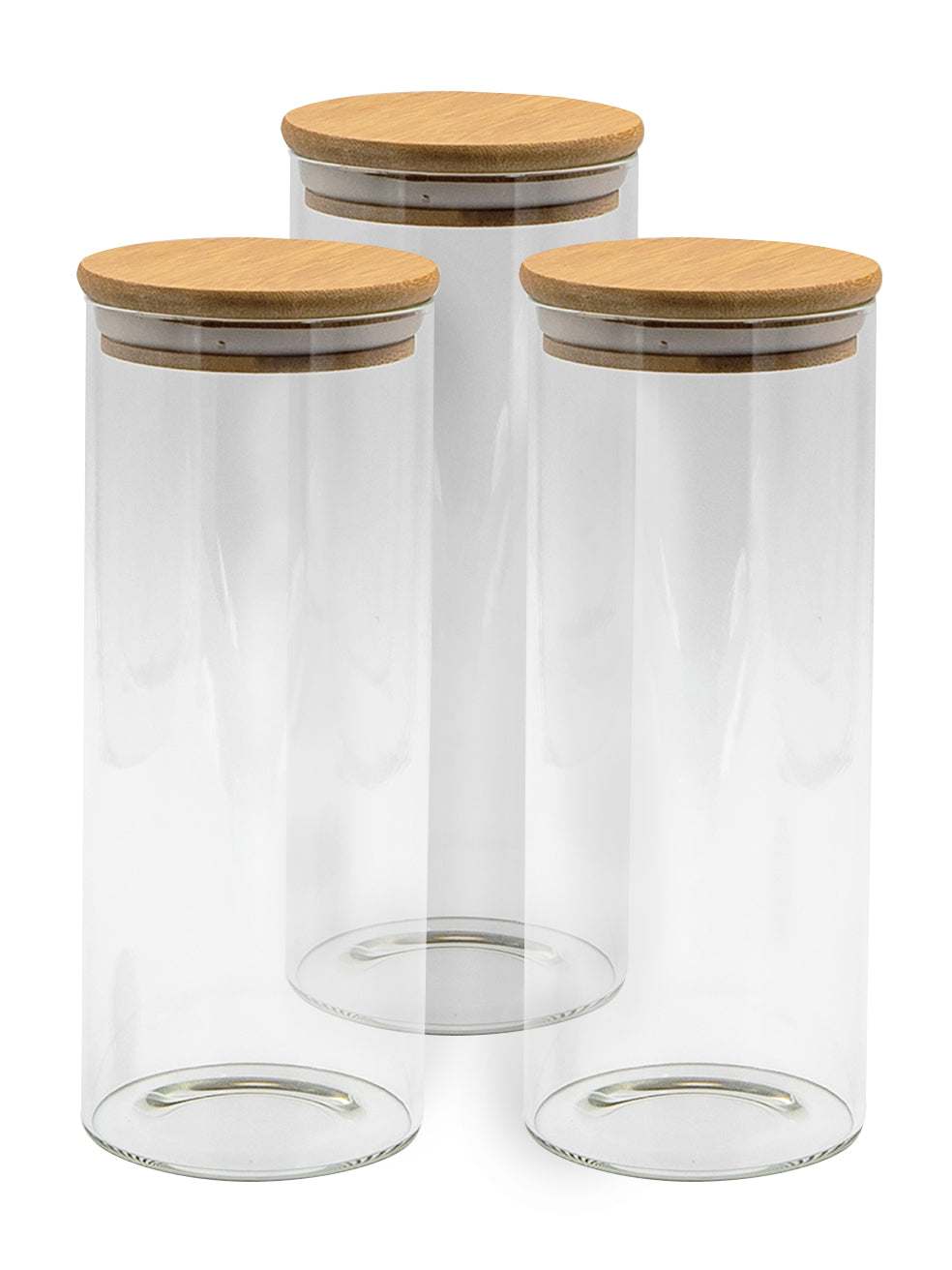 Bundle of 3 Round Bamboo Lid Jars (17, 27, 32 oz)