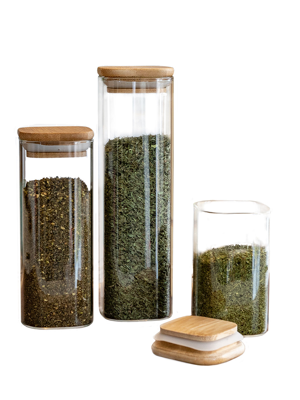 Square Jar (6 oz unit) Bamboo Lid