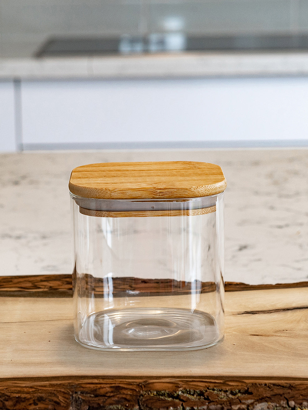Square Jar (24 oz unit) Bamboo lid