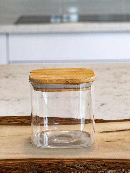 Square Jar (24 oz unit) Bamboo lid