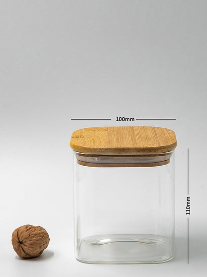 Square Jar (24 oz unit) Bamboo lid