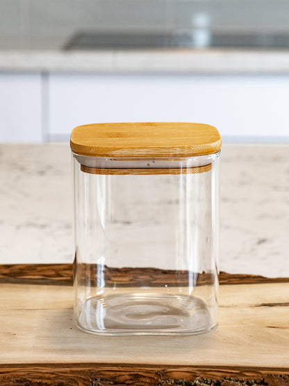 Square Jar (29 oz unit) Bamboo lid