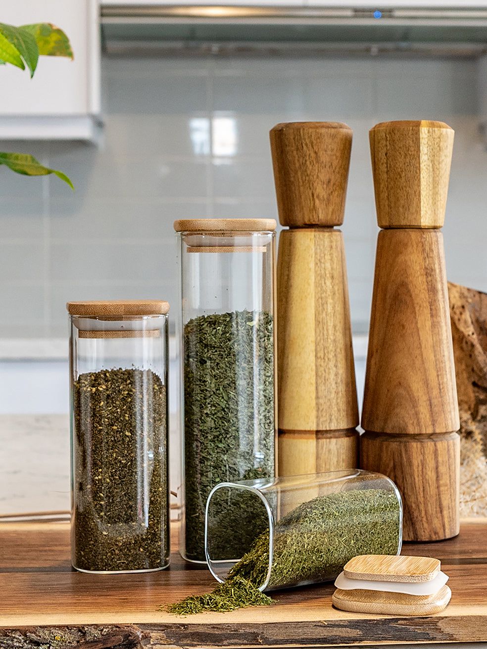 Square Jar (8 oz unit) Bamboo Lid