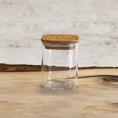 Square Jar (6 oz unit) Bamboo Lid