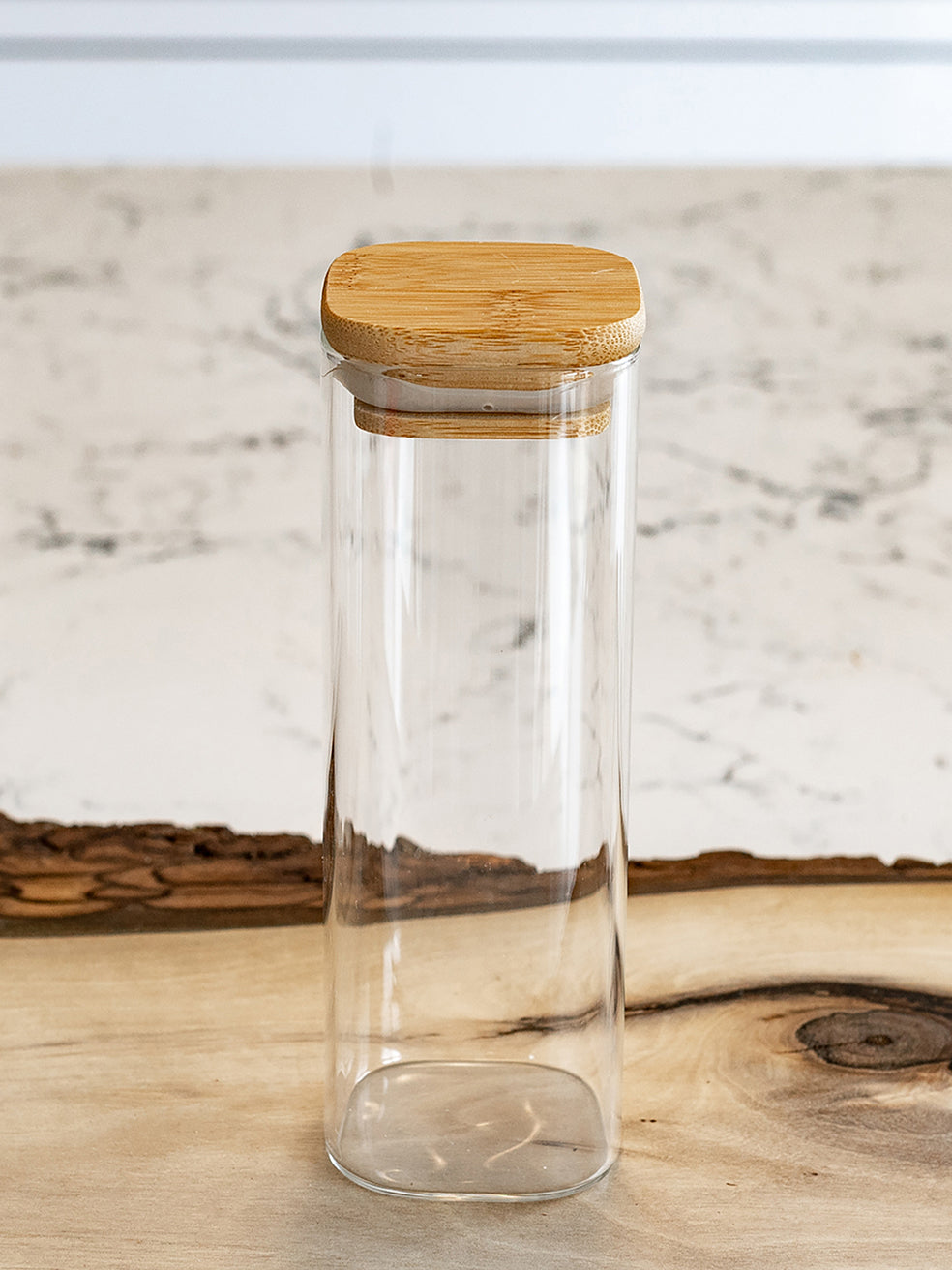 Square Jar (13 oz unit) Bamboo Lid