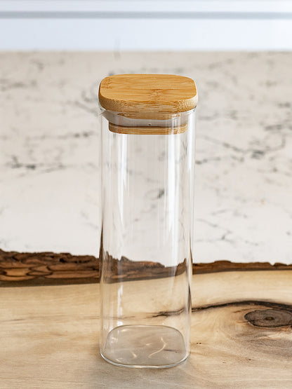 Square Jar (13 oz unit) Bamboo Lid