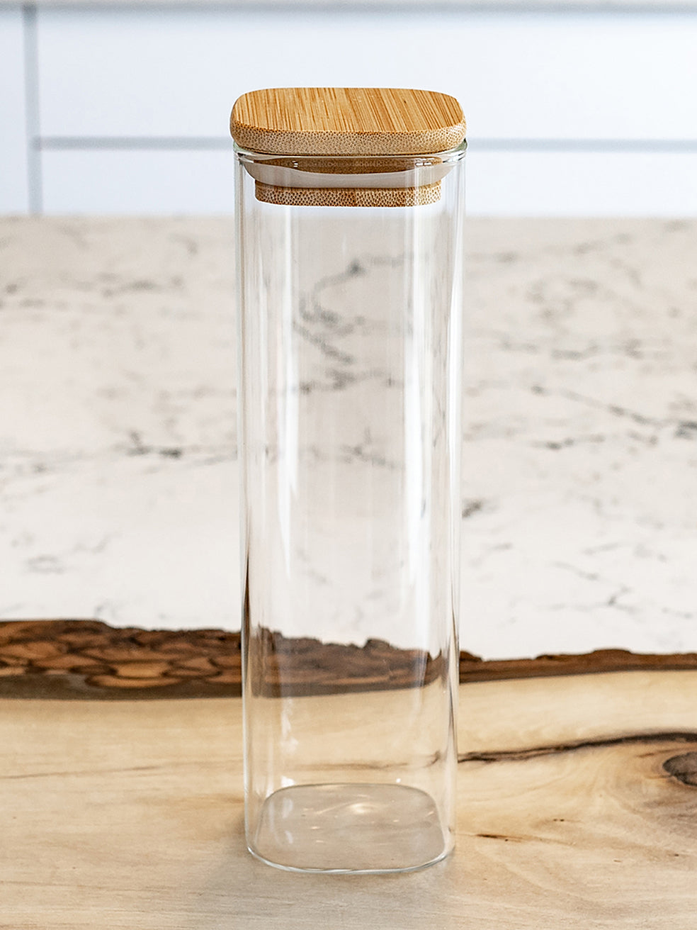 Square Jar (16 oz unit) Bamboo Lid