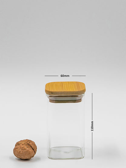 Square Jar (8 oz unit) Bamboo Lid