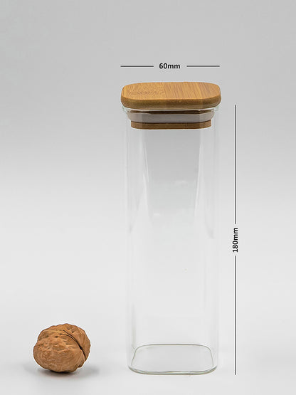 Square Jar (13 oz unit) Bamboo Lid