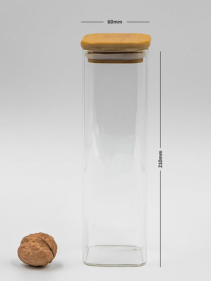 Square Jar (16 oz unit) Bamboo Lid