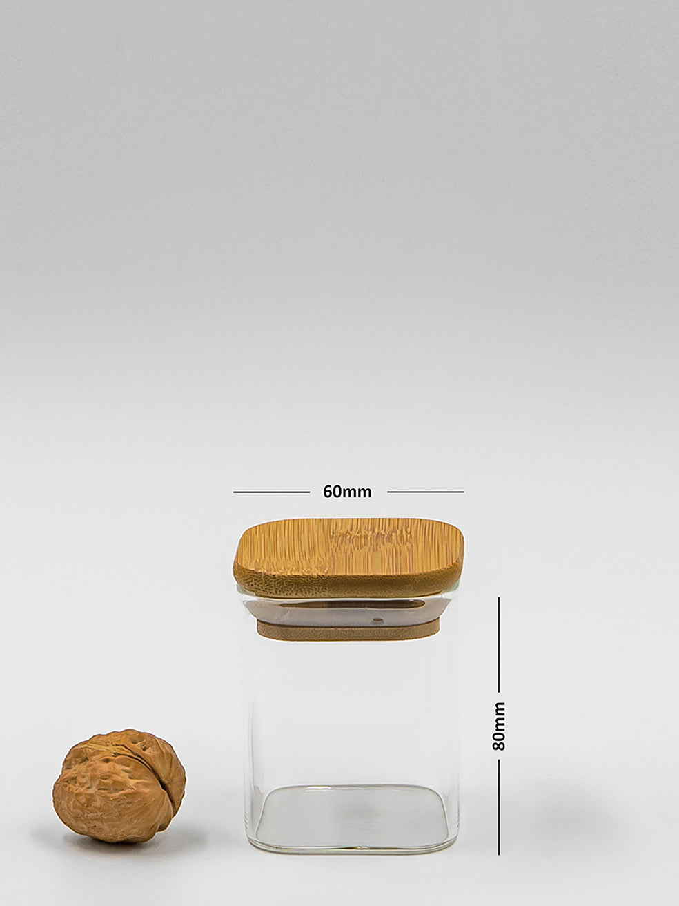 Square Jar (6 oz unit) Bamboo Lid