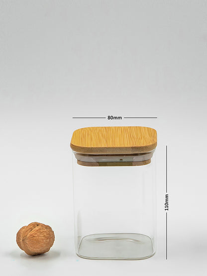Square Jar (13 oz unit) Bamboo Lid