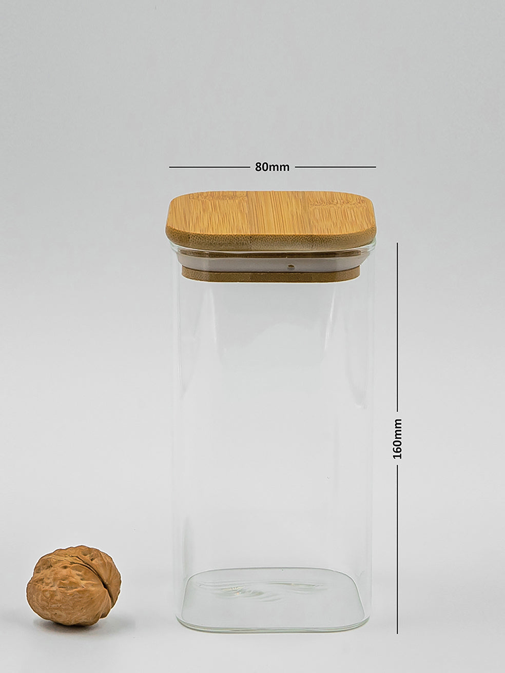 Square Jar (22 oz unit) Bamboo Lid