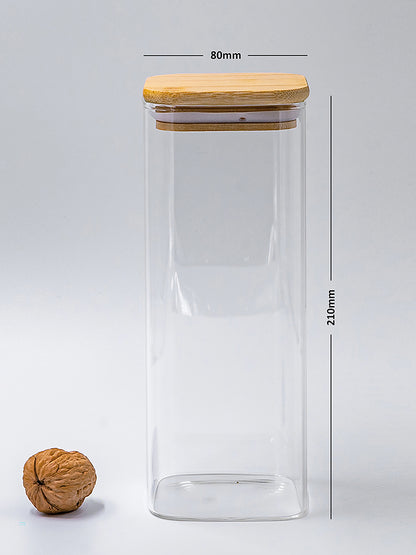 Square Jar (27 oz unit) Bamboo Lid