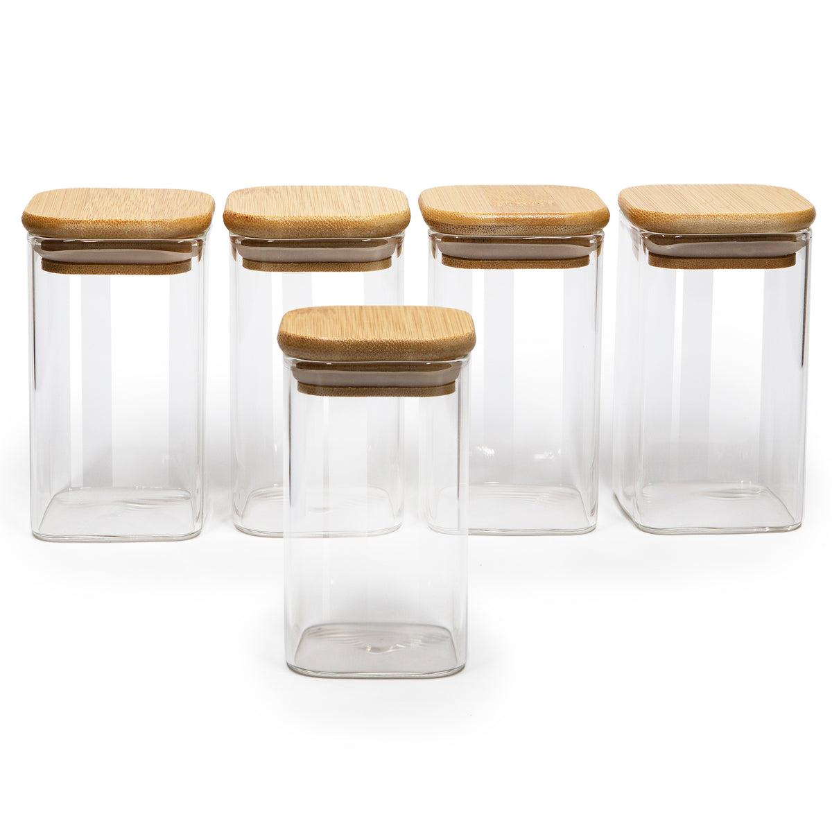 Bundle of 5 Square (6, 7.5, 11, 13.5, 16 oz) Bamboo Lid