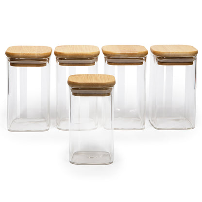 Bundle of 5 Square (6, 7.5, 11, 13.5, 16 oz) Bamboo Lid