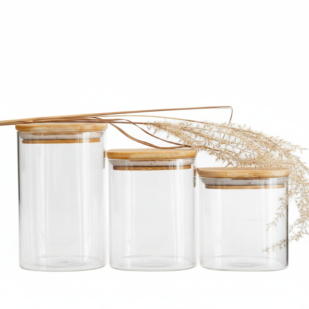 Bundle of 3 Square Glass Jars ( 24, 29, 34oz)